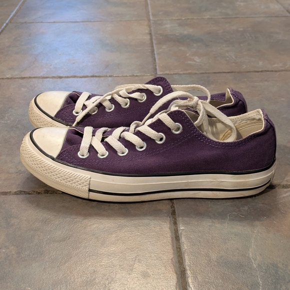 Eggplant Converse All Star Low Stop Chuck Taylors - Picture 3 of 7